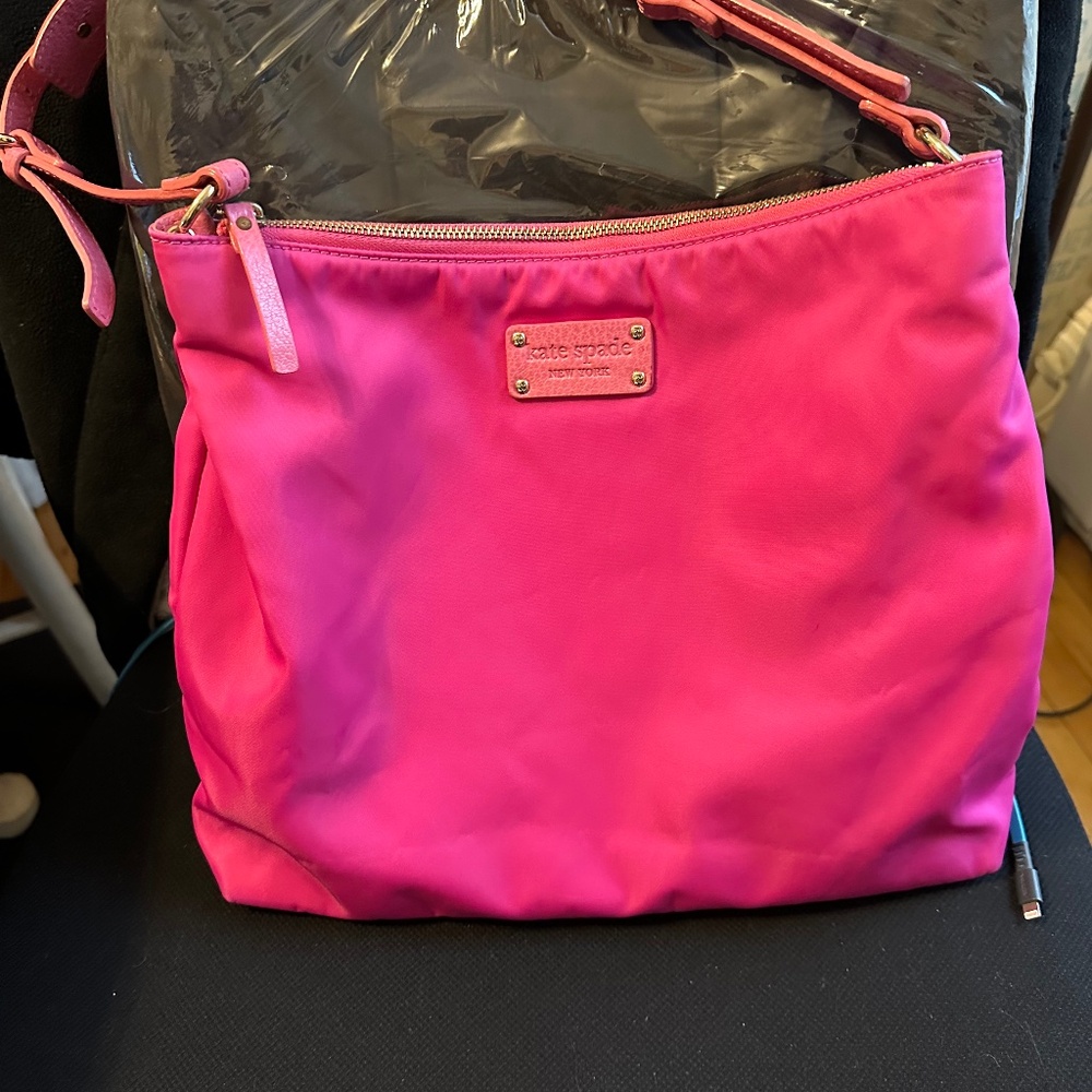 Kate Spade Pink Nylon Shoulder bag and pink wristlet